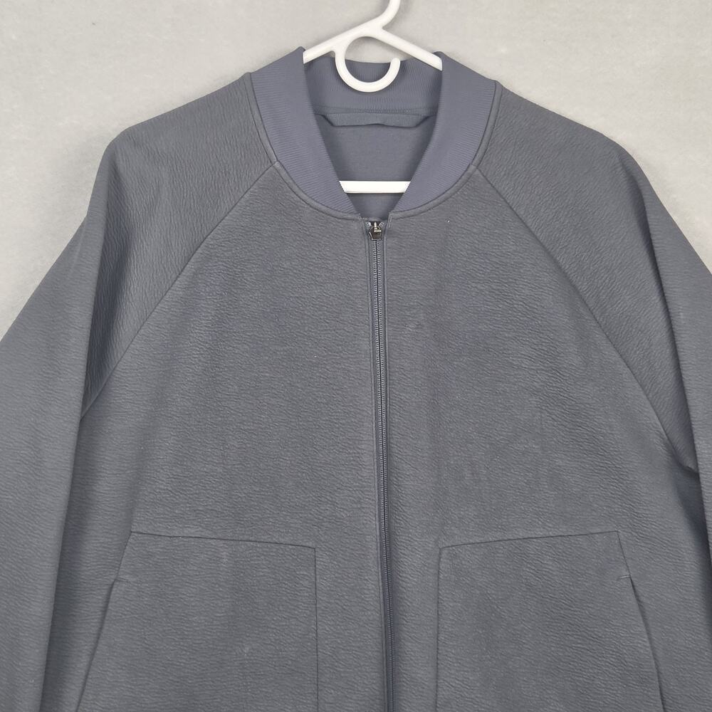 Lululemon At Ease Bomber Jacket Mens XL Blue Grey Textured Full Zip LM3FF6S